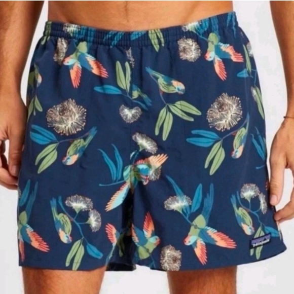 Patagonia Men's Baggies Shorts Parrots Stone Blue Swim Trunks Size XL - Picture 1 of 12